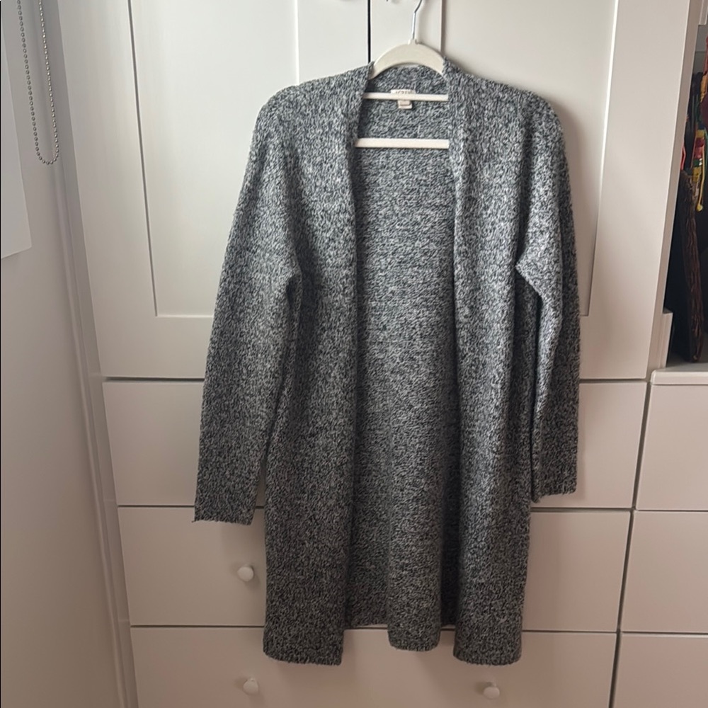 J. Crew Gray Heathered Cardigan Sweater Open Front